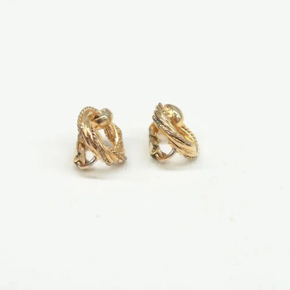 100% Authentic DIOR Gold Metal Clip-On Earrings 281-092724 - Picture 9 of 9